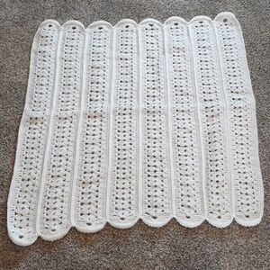 Hand crocheted‎ Baby boy or girl baptismal blanket